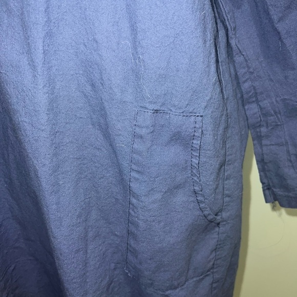 Navy long sleeve button up dress - Picture 4 of 4
